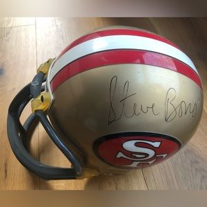 NFL San Francisco 49ers Football Full-Size Helmet signed by Steve Bono.